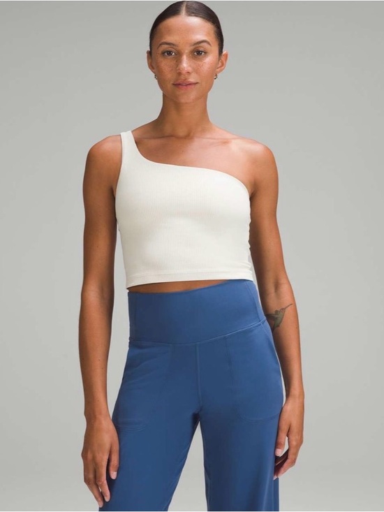 lululemon athletica Tops - Lululemon Ribbed Nulu Asymmetrical Yoga Tank Top
Bone